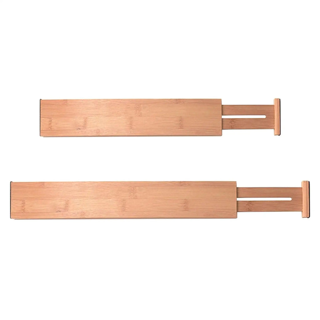 Two bamboo drawer dividers shown side by side on a white background