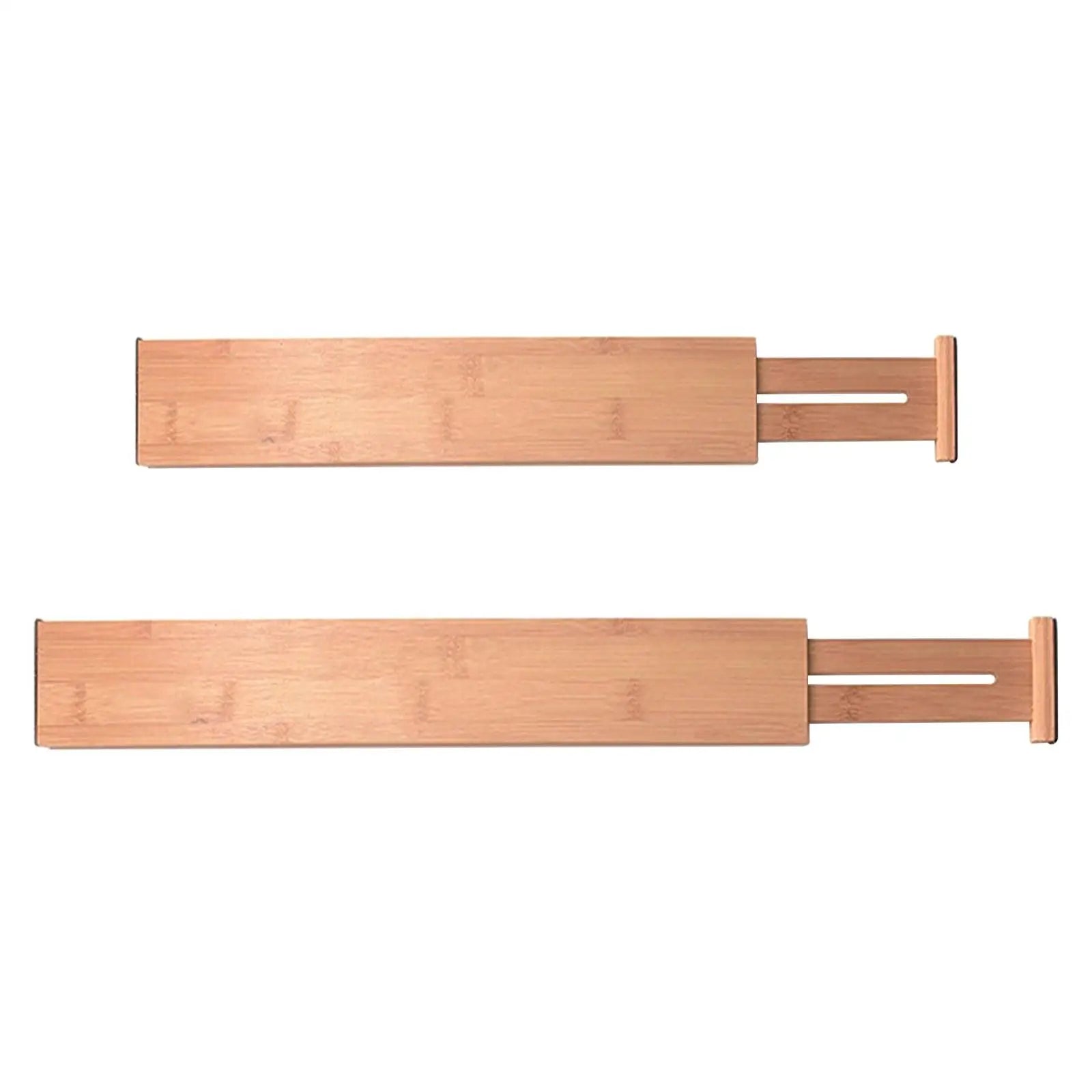 Two bamboo drawer dividers shown side by side on a white background