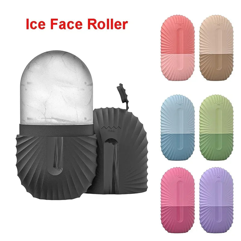 Ice roller in use under eyes