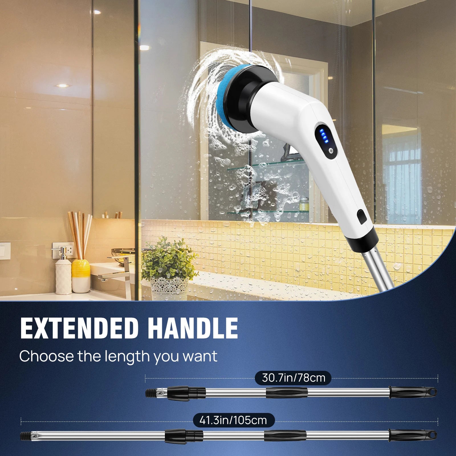 USB rechargeable spin scrubber