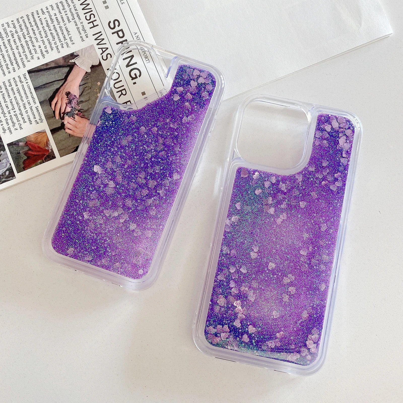 Glitter quicksand case color detail