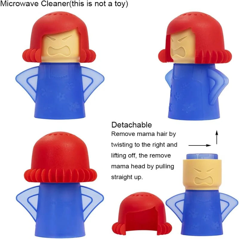 Angry Mama microwave cleaner detachable head and body parts breakdown