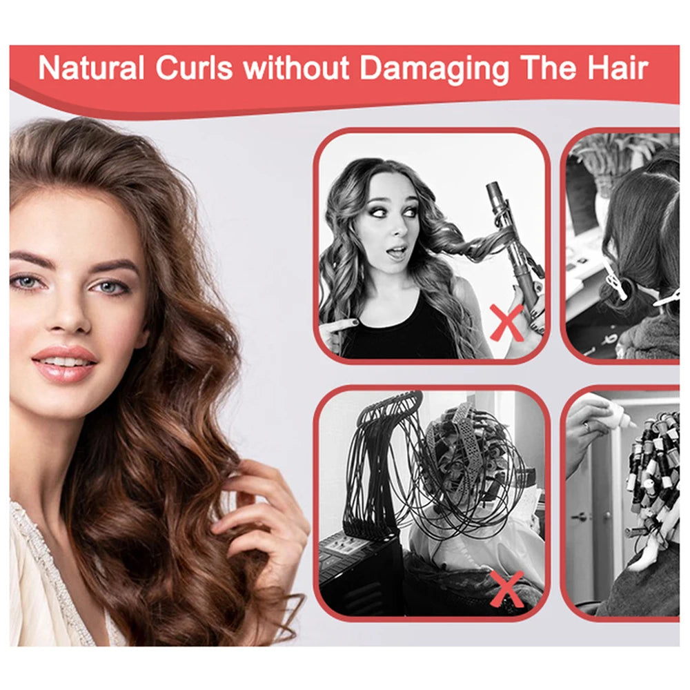 Heatless curls being wrapped