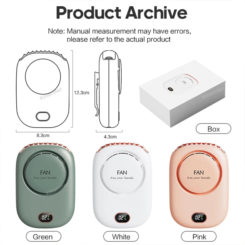 Portable neck fan for travel