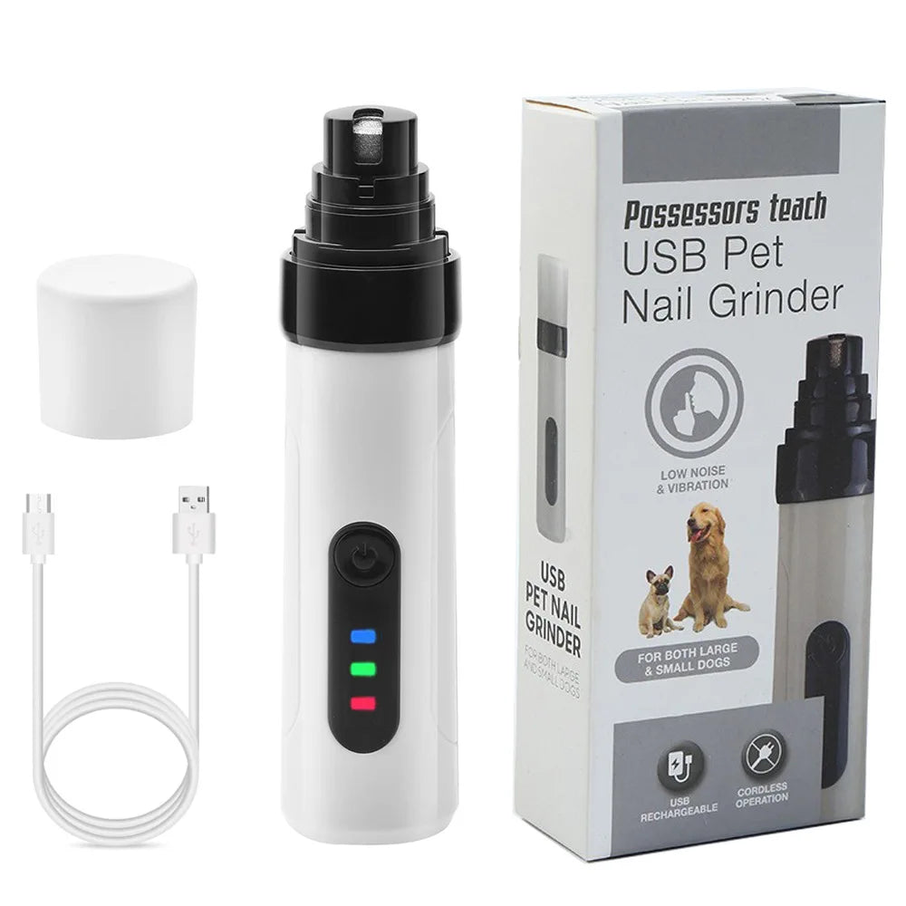 Nail grinder in use on dog