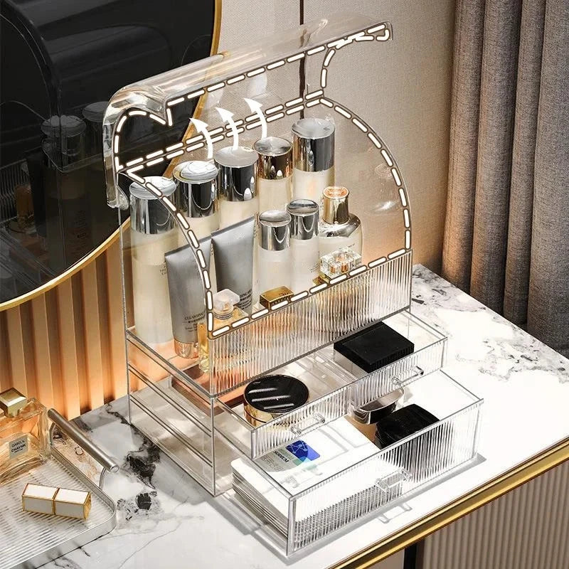 Clear makeup storage drawers