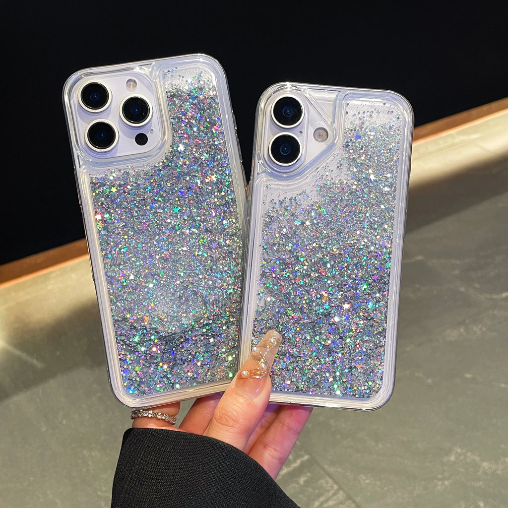 Liquid glitter case back view