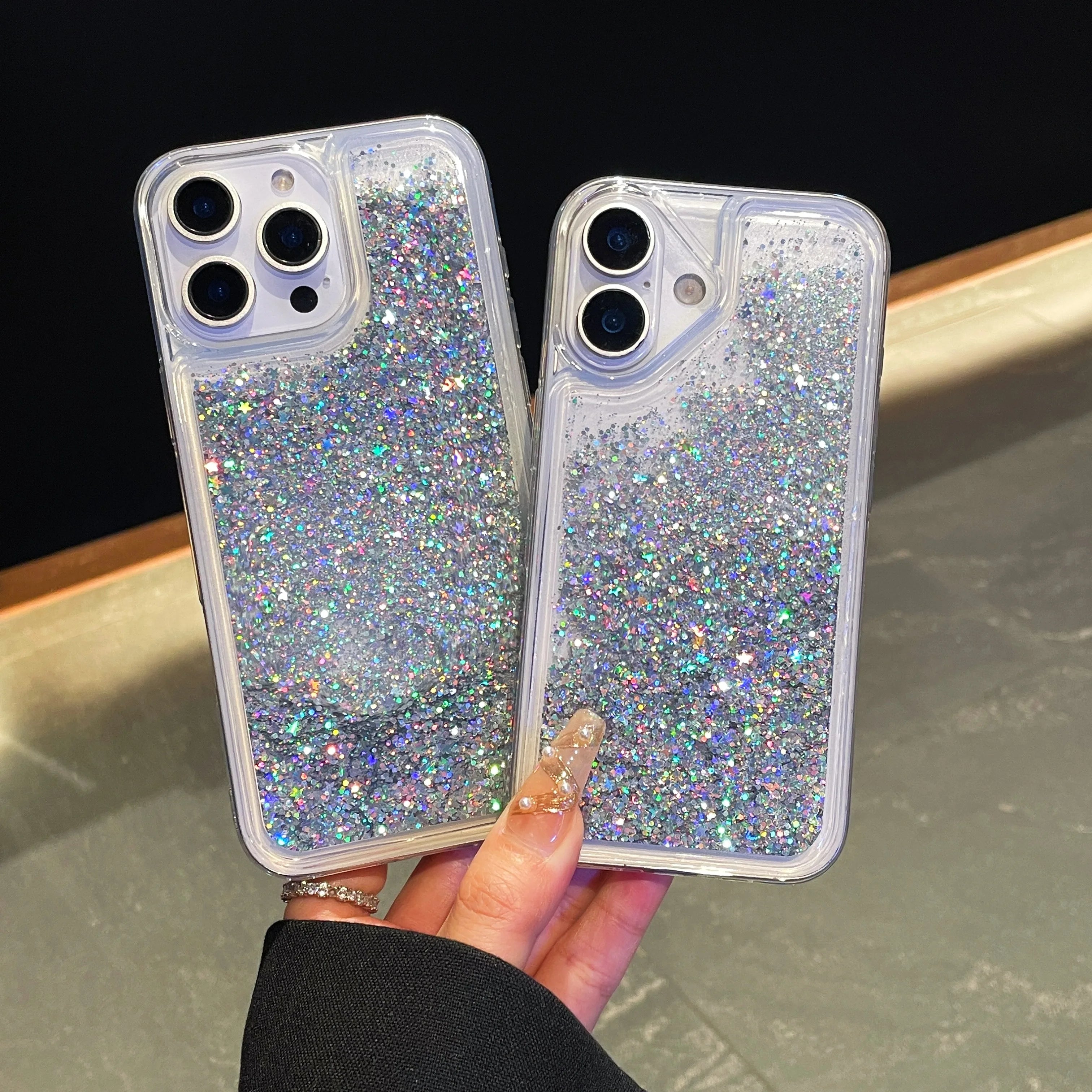 Liquid glitter case back view