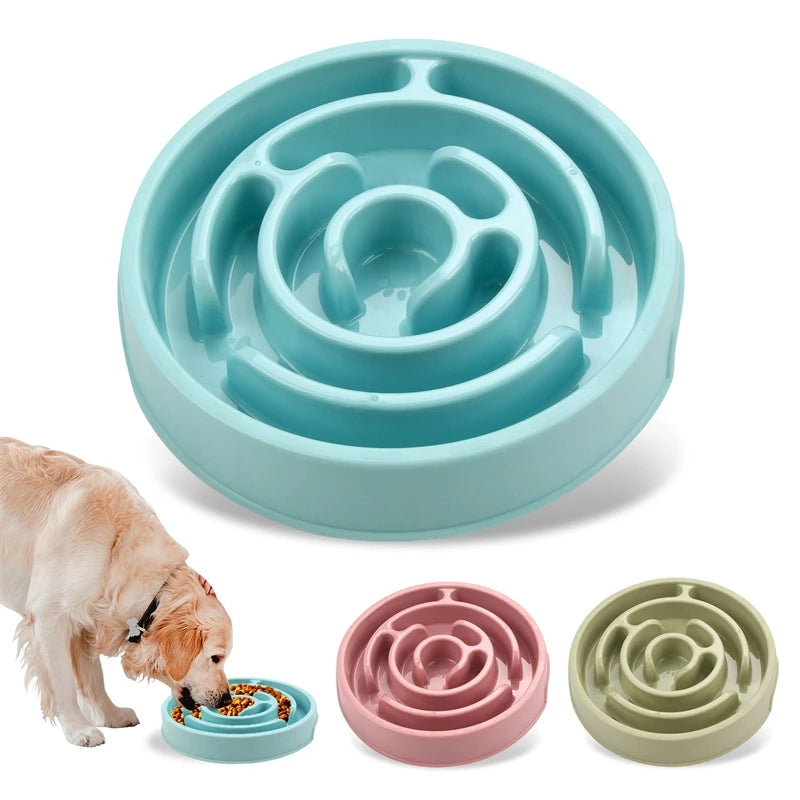 Slow feeder dog bowl maze