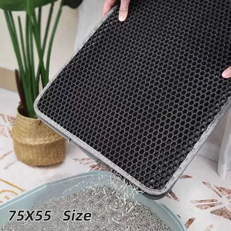 Cat litter mat honeycomb texture detail