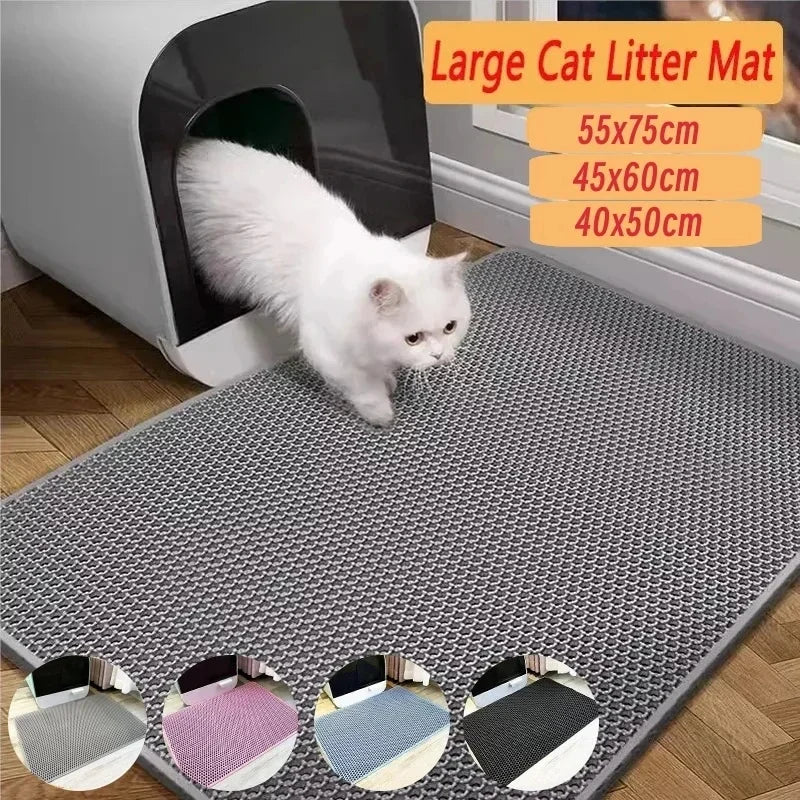 Honeycomb double-layer cat litter trapping mat