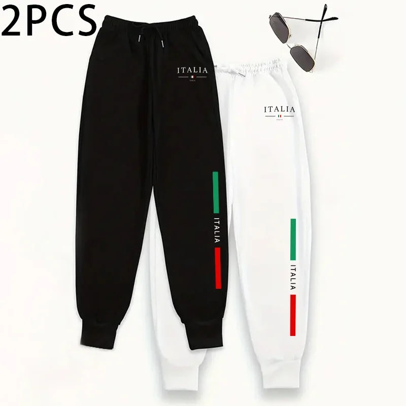 Relaxed tapered joggers on model