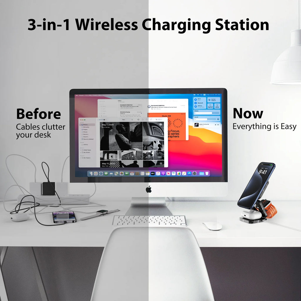 3-in-1 charger folded flat for travel