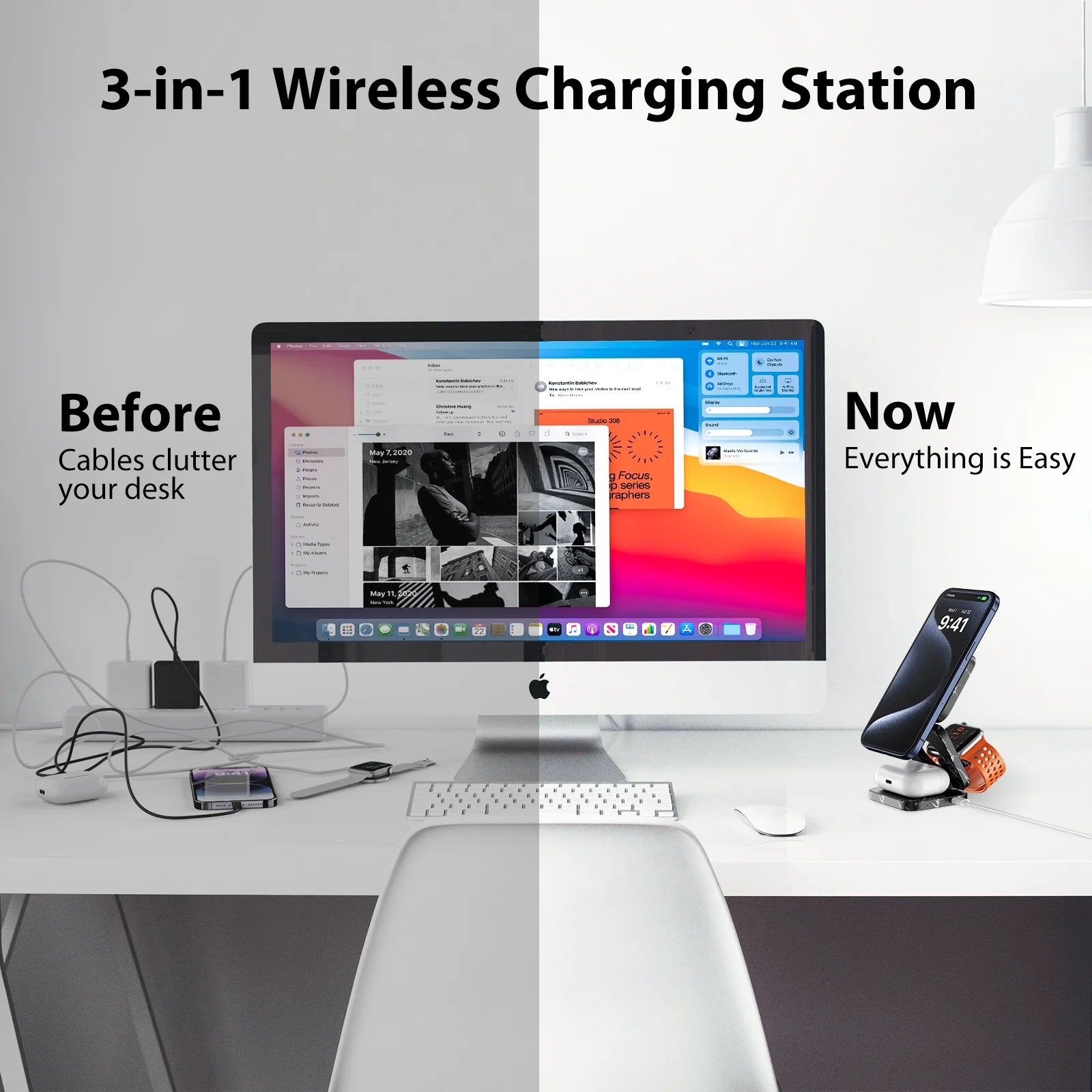 3-in-1 charger folded flat for travel