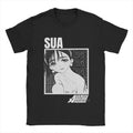 Oversized drop-shoulder tee on model