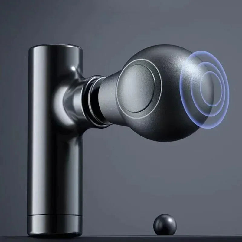 Close-up of mini massage gun percussion head
