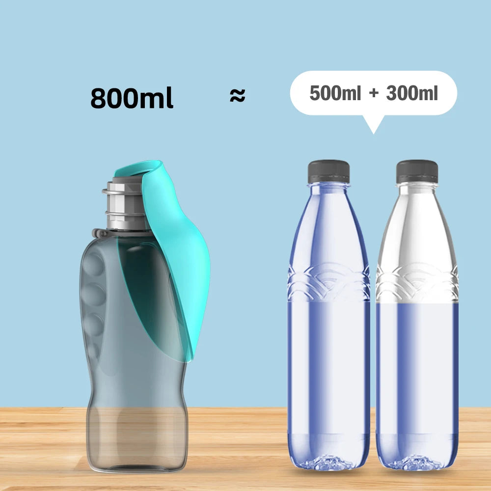 Leak-proof travel bottle clipped to bag